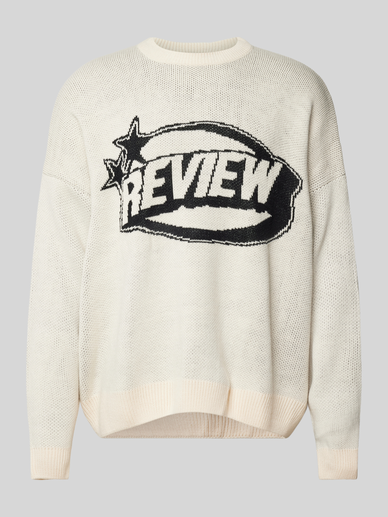 REVIEW Gebreide pullover met labelprint