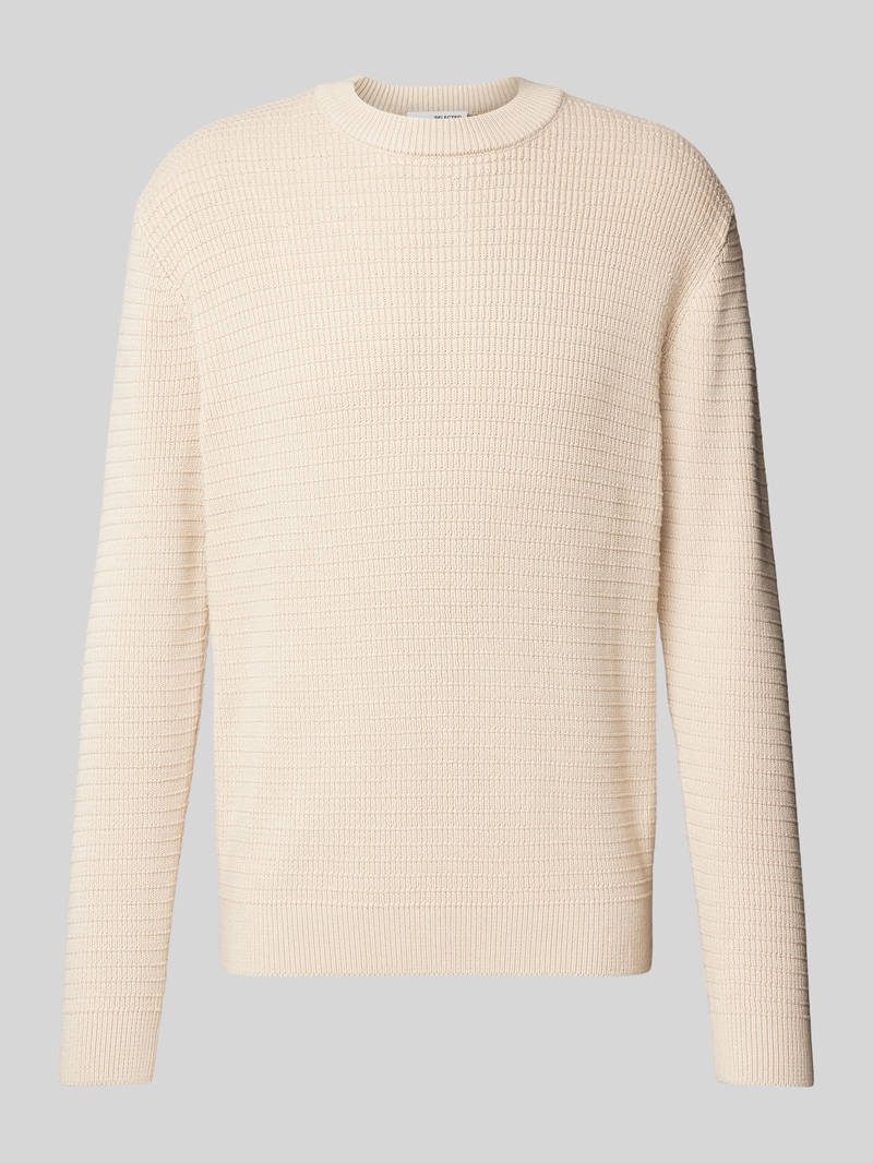 Selected Homme Gebreide pullover met ribboorden