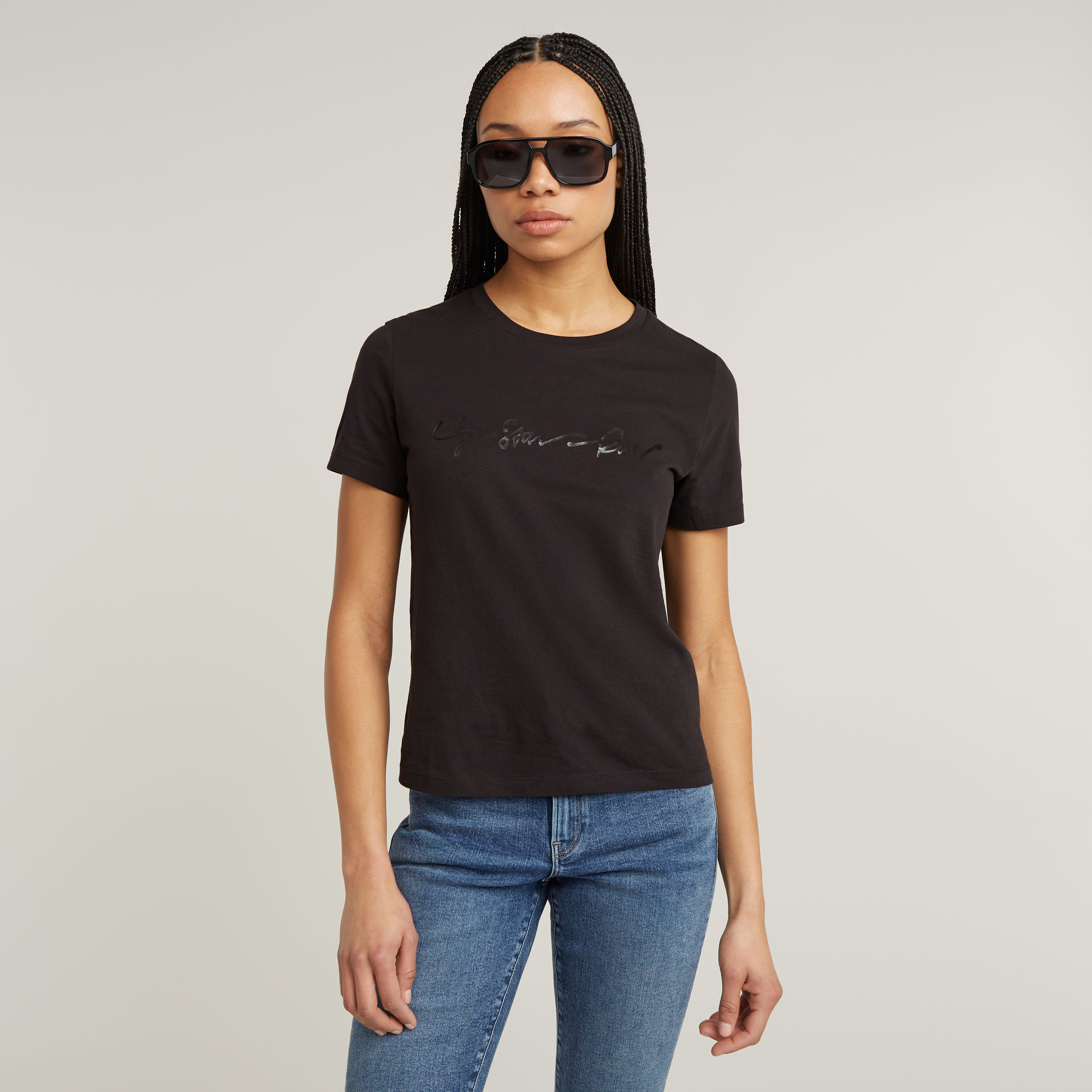 G-Star RAW G-Script Shiny Top - Zwart - Dames