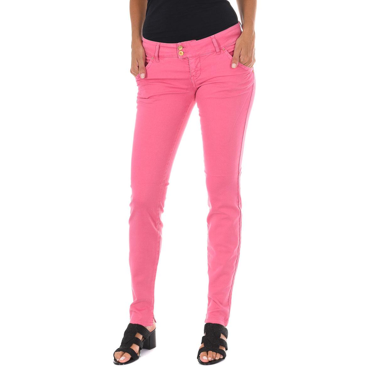 MET Pantalon Tejano Largo con bajos con corte estrecho 70DBF0361-G131 mujer