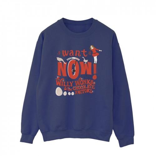 Pertemba FR - Apparel Willy Wonka Heren Verruca Salt I Want It Now Sweatshirt