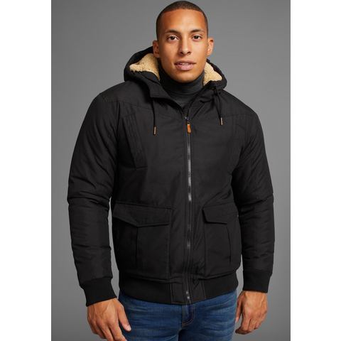 Bruno Banani Winterjack van katoen en polyester - hoog te sluiten kraag