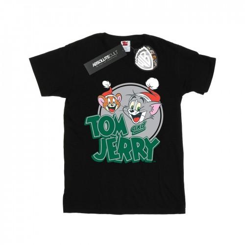 Tom And Jerry Girls Christmas Greetings Cotton T-Shirt