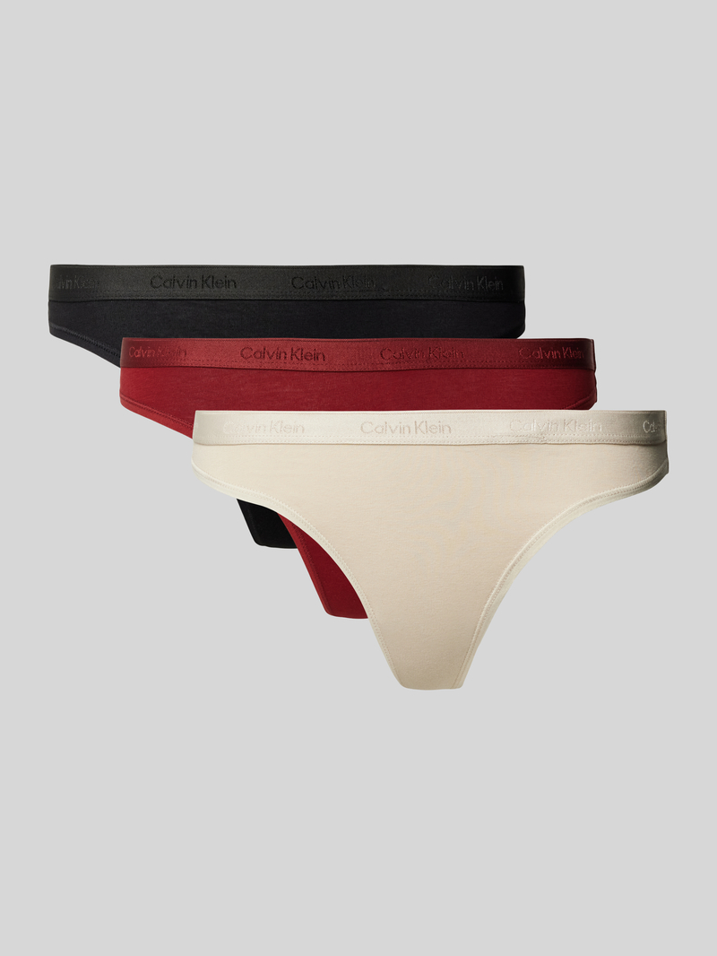 Calvin Klein Underwear String met elastische band met logo in een set van 3 stuks