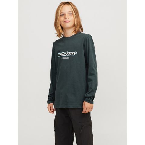 Jack & Jones Junior Shirt met lange mouwen JORVESTERBRO NEWTON BRNDG TEE LS BF JNR