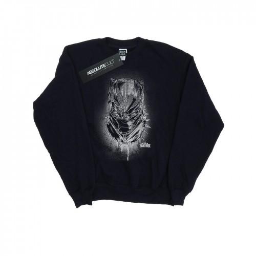 Marvel Boys Black Panther Spray Headshot-sweatshirt