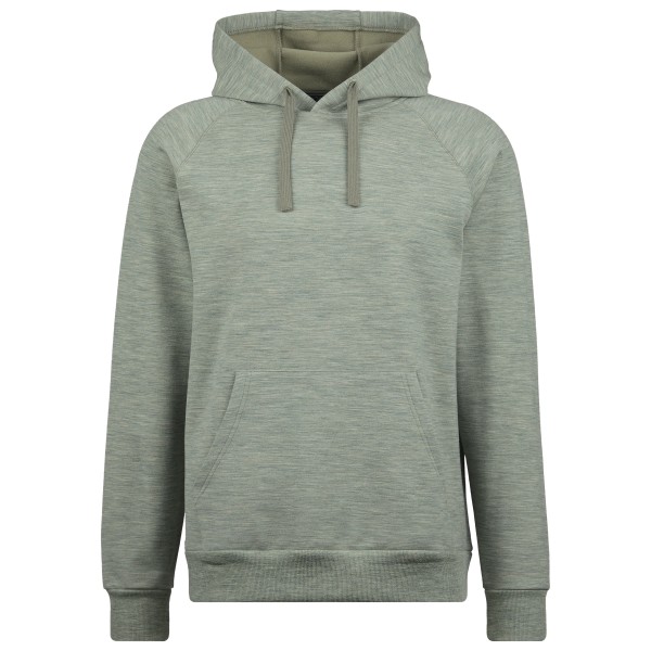 Stoic  MerinoFleece335 MMXX.Lulea Hoody - Merinohoodie, grijs/olijfgroen