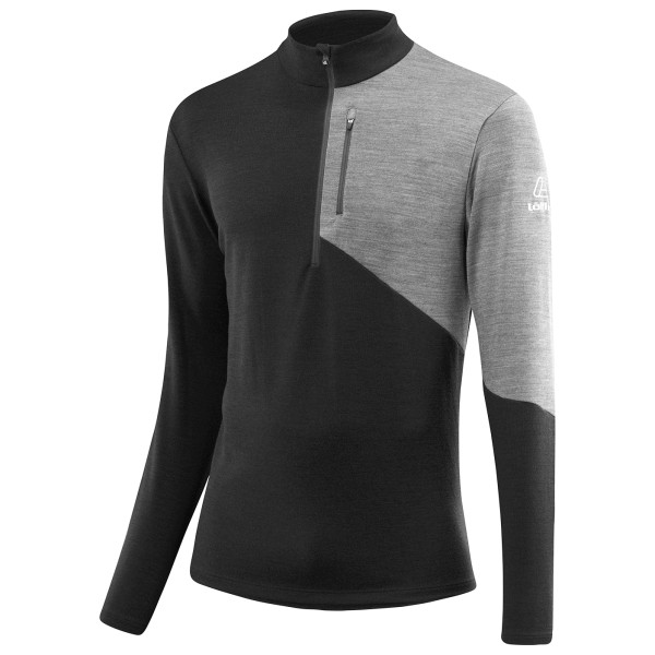 Löffler  Midlayer Block Transtex Merino - Merinolongsleeve, zwart/grijs