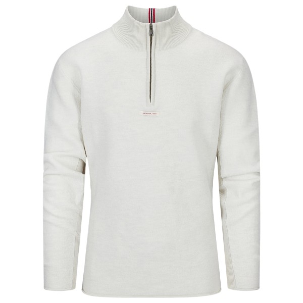 Amundsen Sports  Boiled Half Zip - Merinotrui, wit/grijs