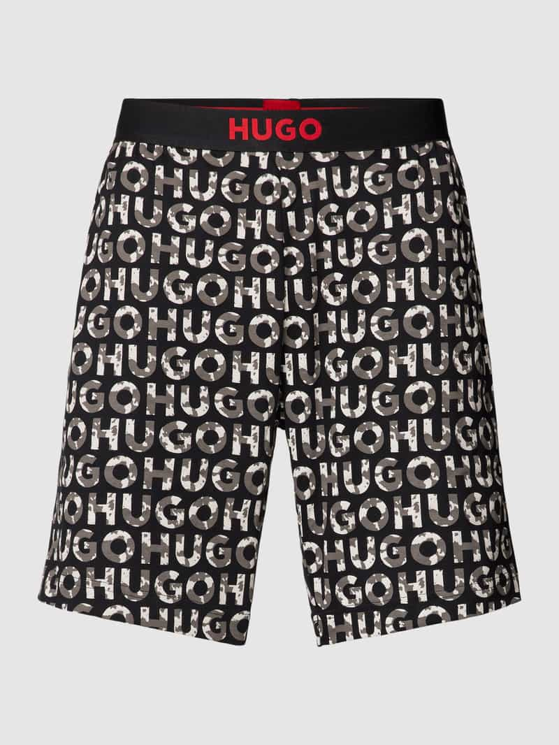 HUGO Regular fit korte broek met all-over labelmotief