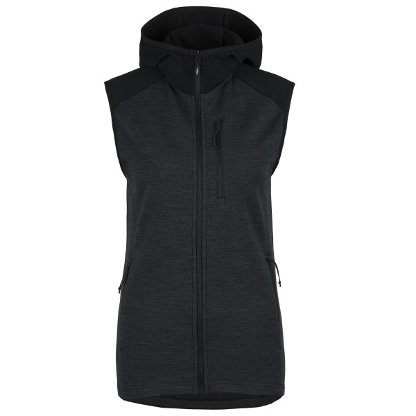 Stoic  Women's MerinoFleece335 KuolpaSt. Vest with Hood - Fleecebodywarmer, zwart