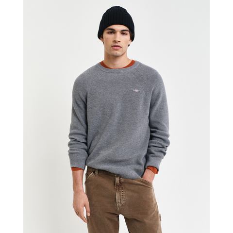 Gant Trui met ronde hals COTTON WOOL RIB C-NECK