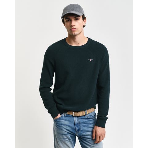 Gant Trui met ronde hals COTTON WOOL RIB C-NECK