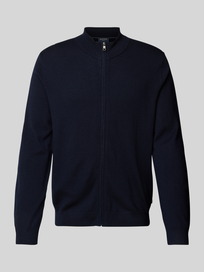 OLYMP Level Five Slim fit gebreid jack met opstaande kraag