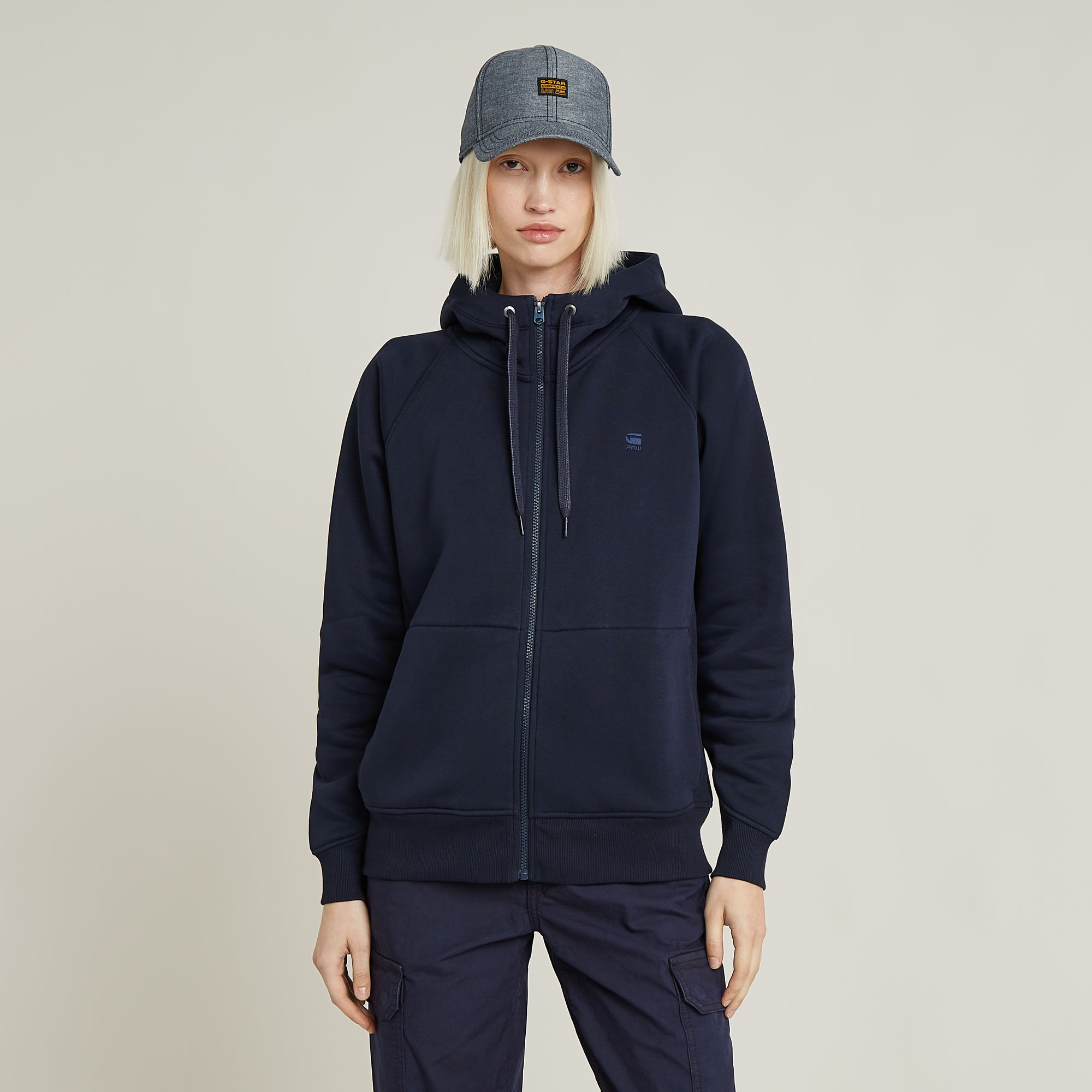 G-Star RAW Premium Core 2.1 Hoodie Met Rits - Donkerblauw - Dames