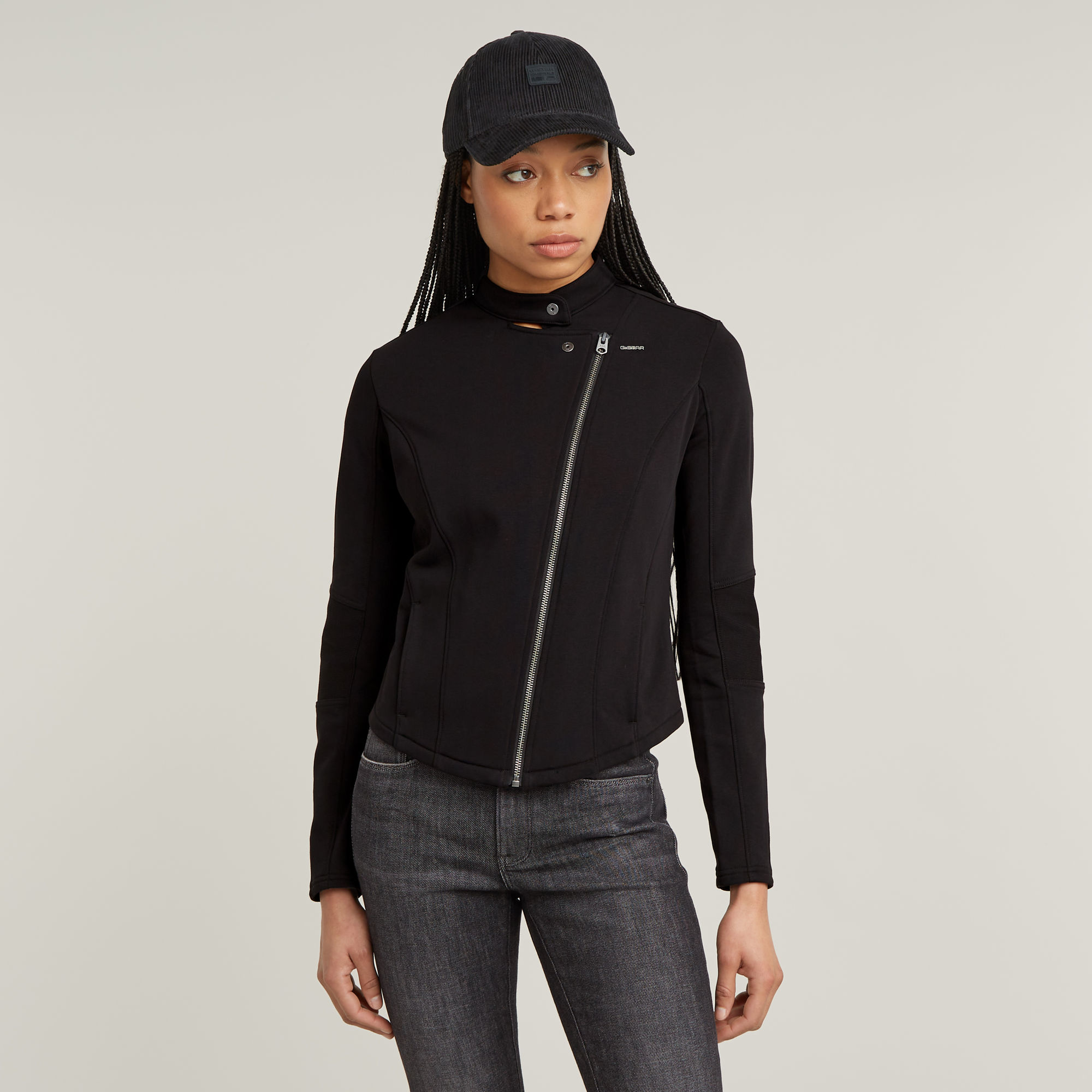 G-Star RAW Biker Slim Sweater Jack - Zwart - Dames