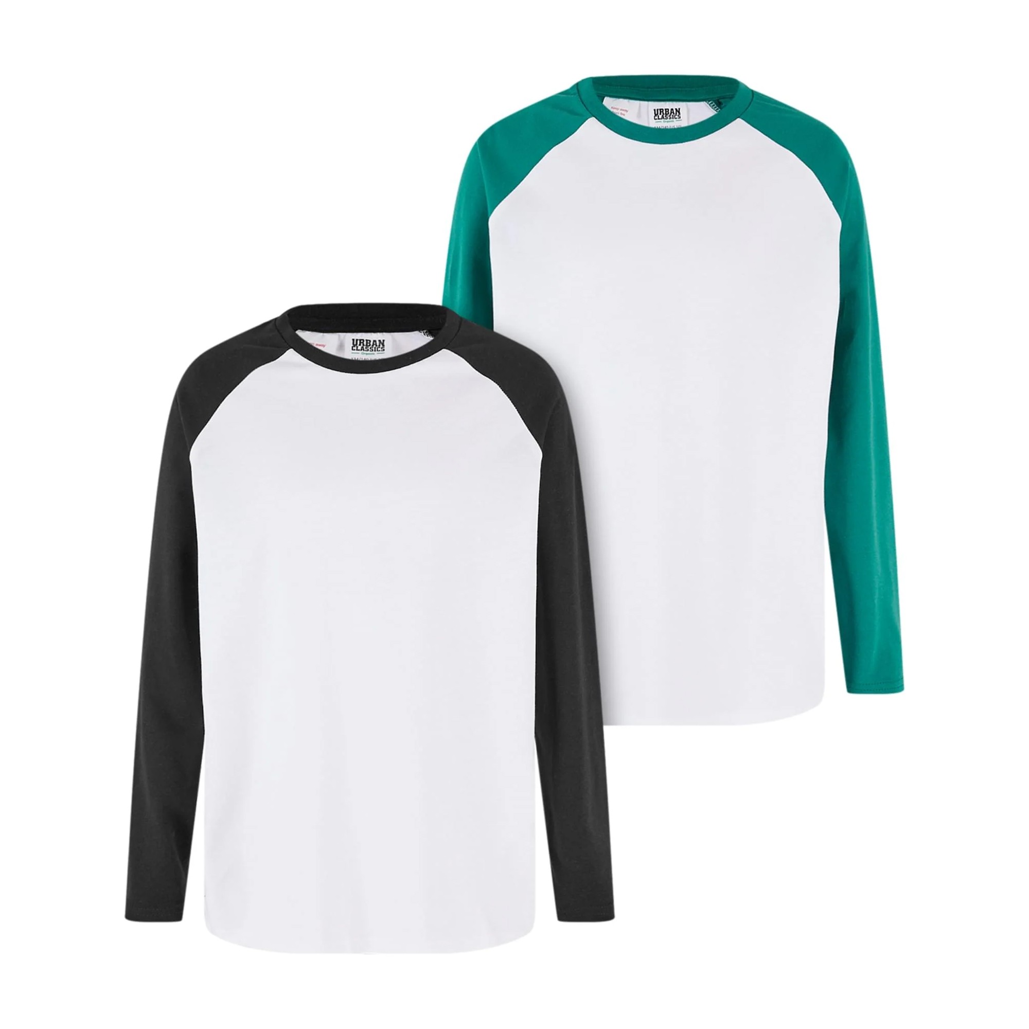 Urban Classics Jongens bio oversized raglan t-shirt met lange mouwen (set van 2)