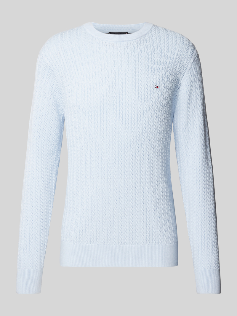 Tommy Hilfiger Slim fit gebreide pullover met visgraatstructuur