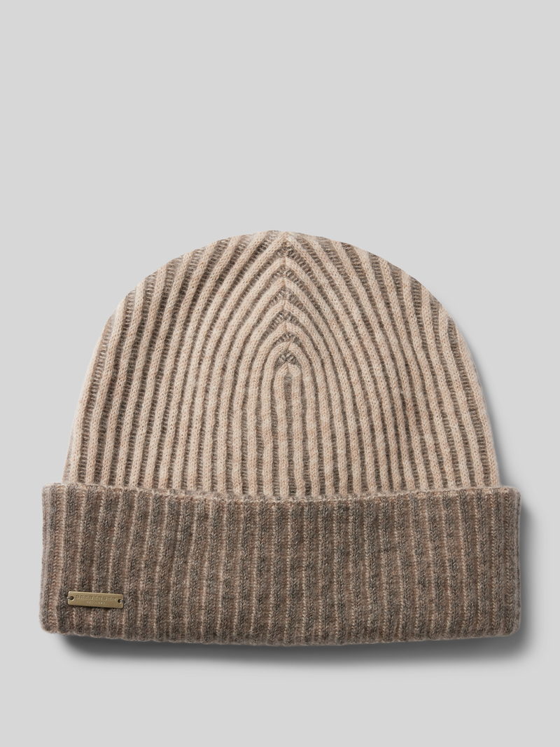 Seeberger Kasjmier beanie met labelapplicatie