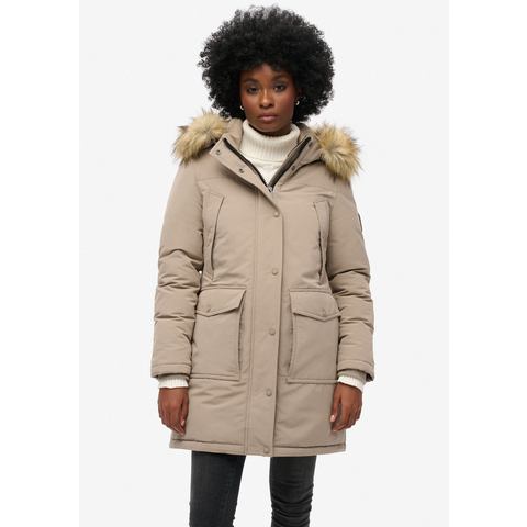 Superdry Gewatteerde jas EVEREST FAUX FUR PARKA JACKET