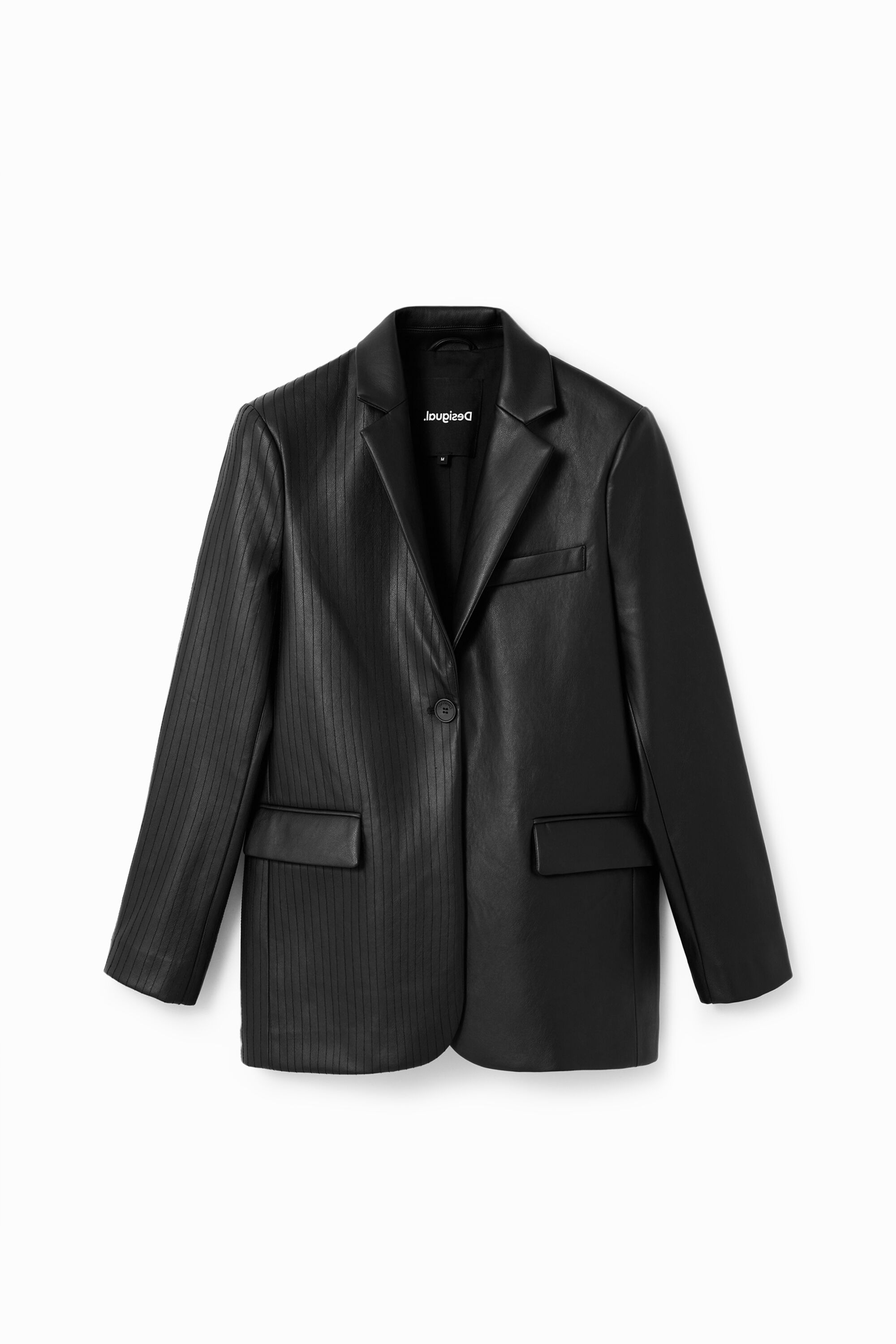 Desigual Leatherlook blazer - BLACK