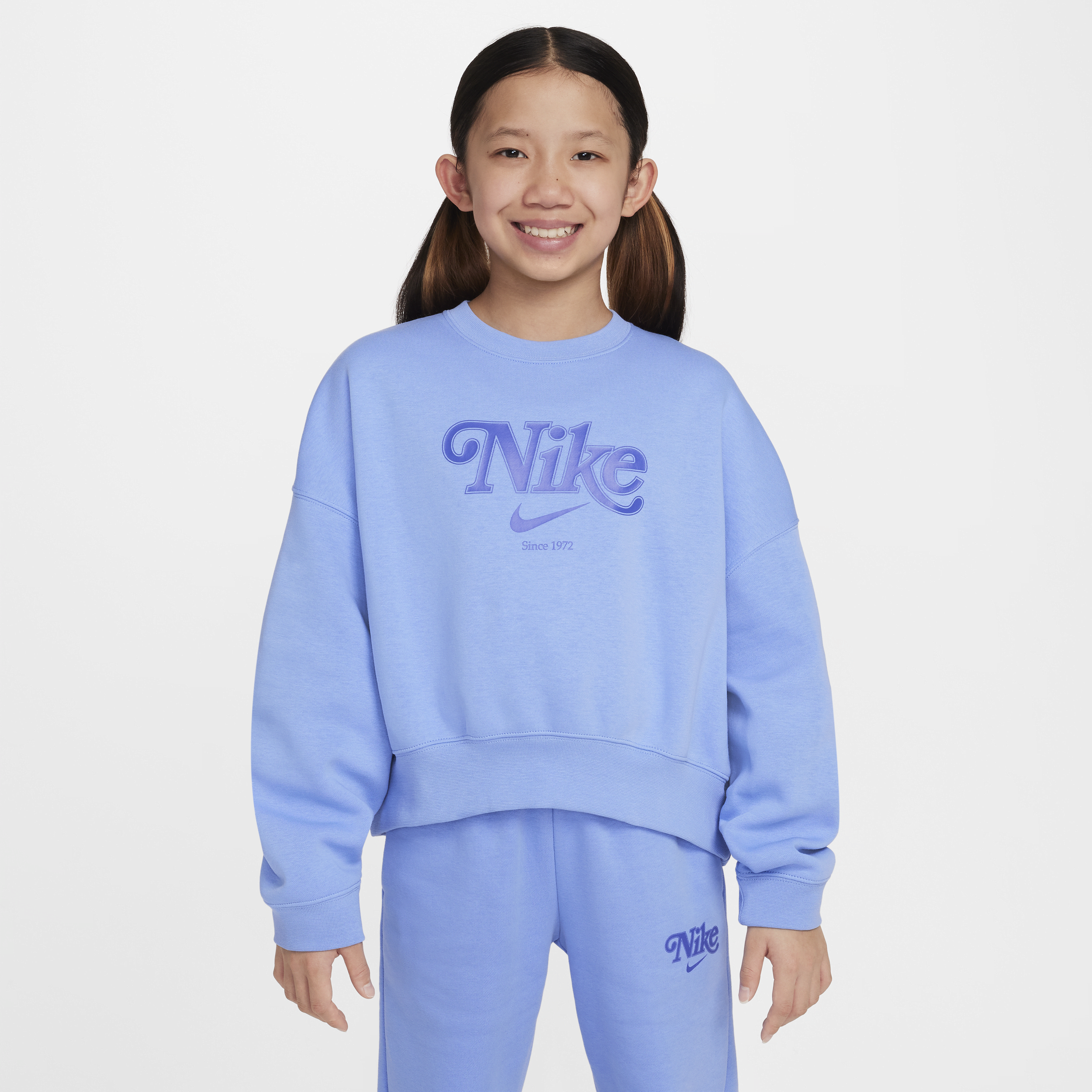 Nike Sportswear Kort sweatshirt van fleece voor meisjes - Blauw