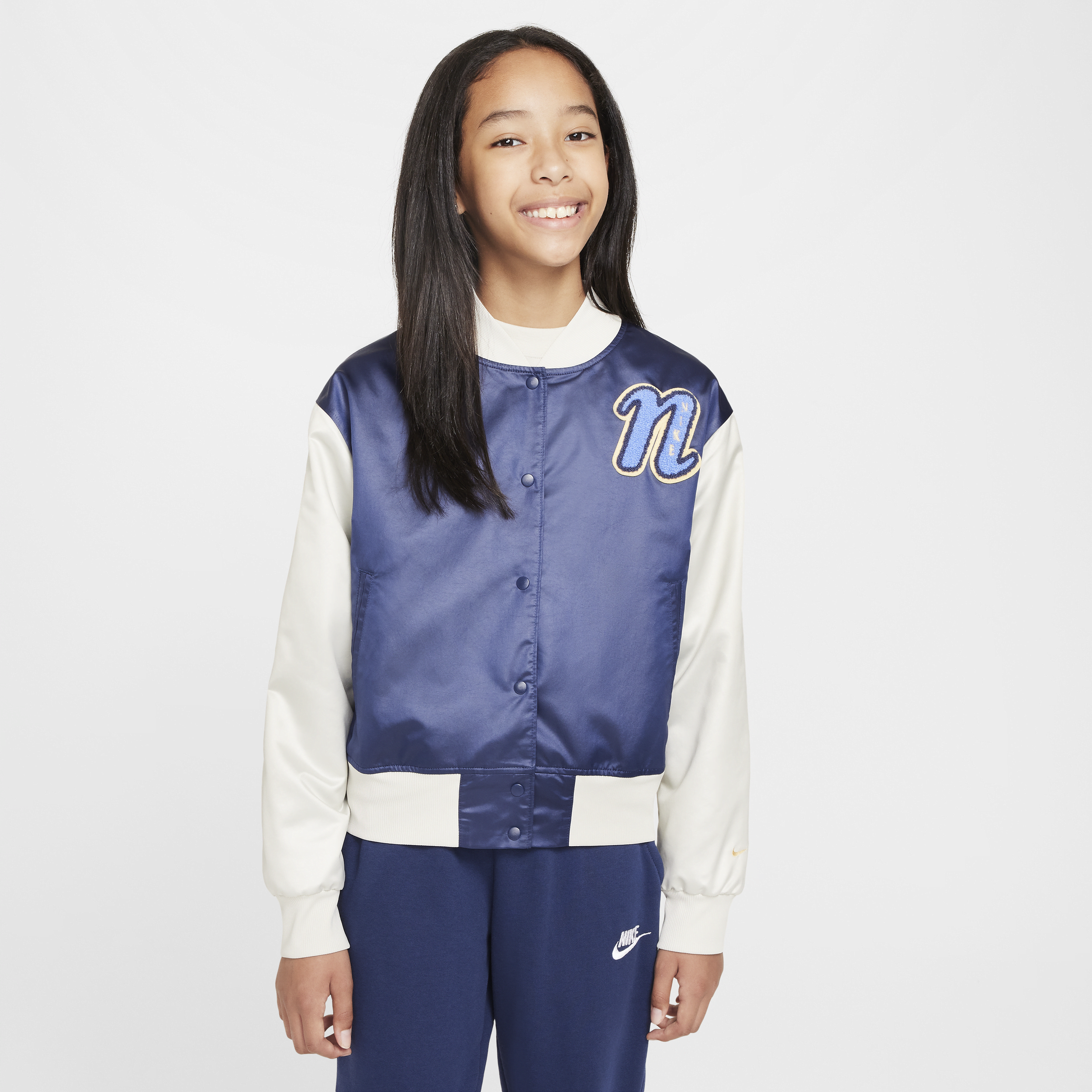 Nike Sportswear varsityjack voor meisjes - Blauw