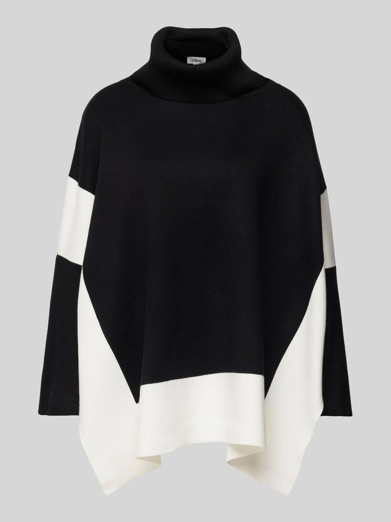 S.Oliver BLACK LABEL Oversized pullover in ponchostijl van viscosemix met colour-blocking