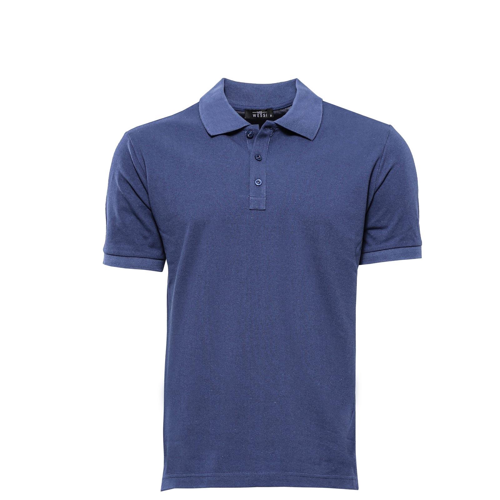 Wessi Oxford blauw T-shirt met polokraag