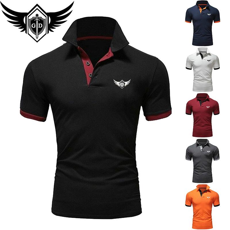 Genesis New era Heren zomer nieuw poloshirt met korte mouwen, mode opstaande kraag, korte mouwen