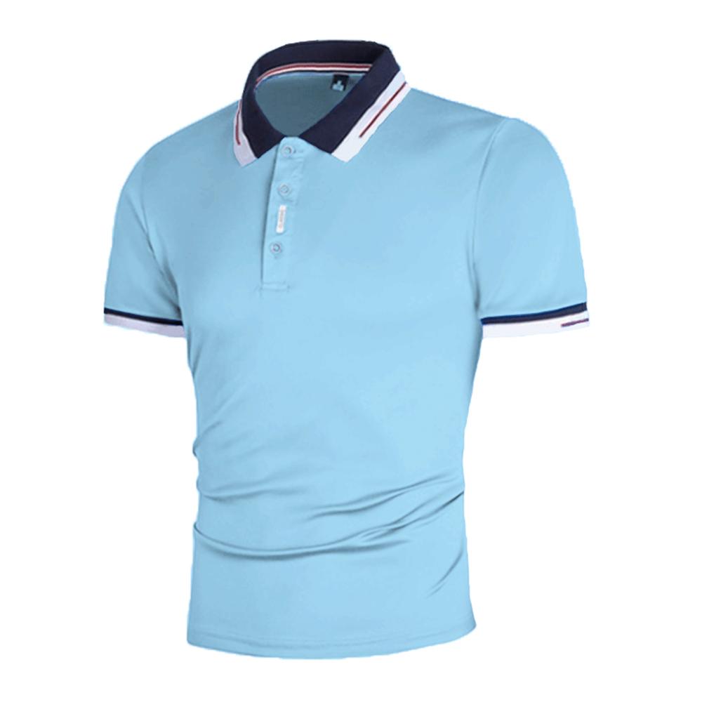 Global NB Herenpoloshirts met korte mouwen, normale pasvorm, ademend piqué, casual effen top