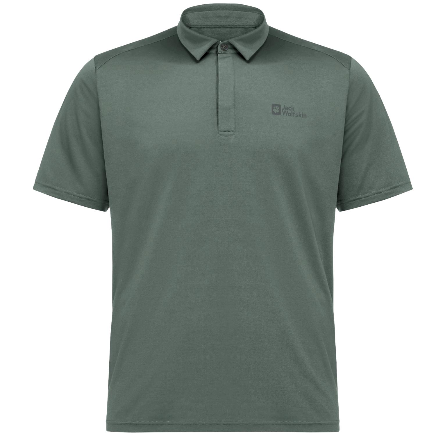 Jack Wolfskin Delfami Polo Shirt, Mens green T-shirts