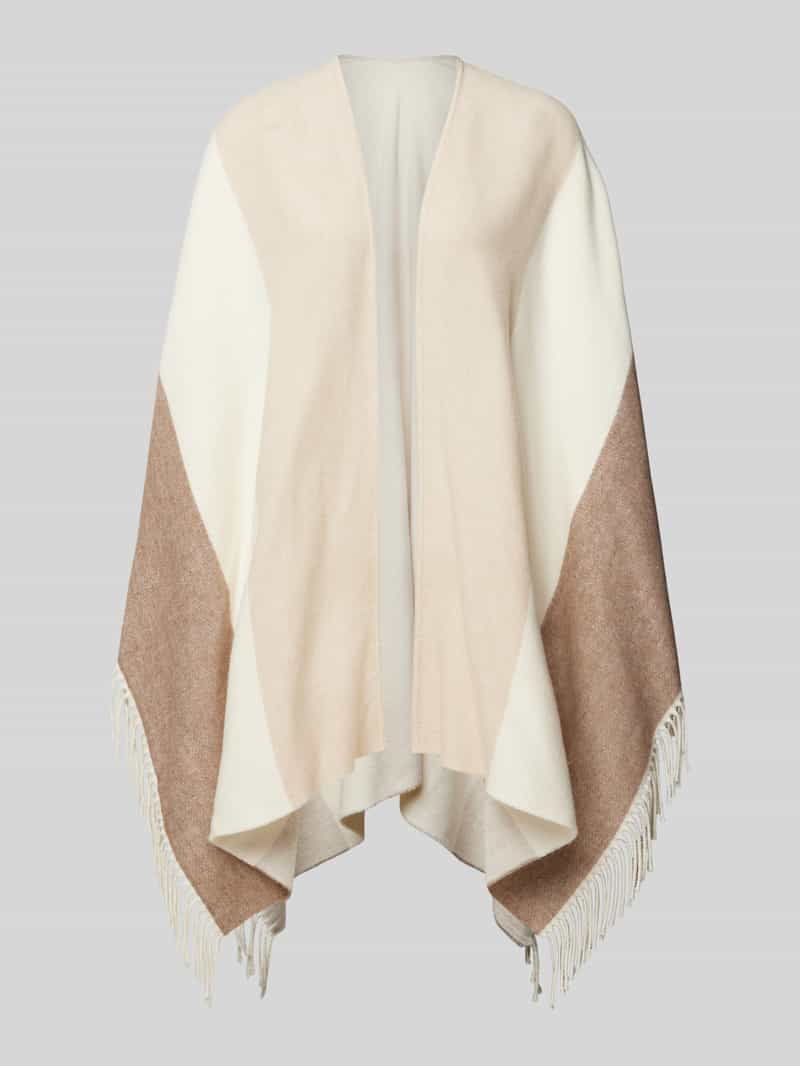 WHITE LABEL Poncho met franjes