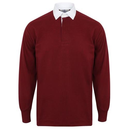 FRONT ROW Klassiek rugbypoloshirt met lange mouwen op de eerste rij S zwart/wit