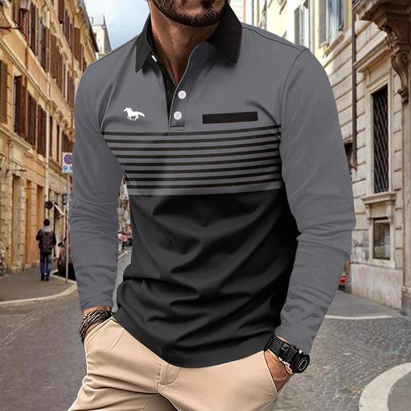 YuTong Fashion Herenkleding Nieuwe Trending Lange Mouw Polo Shirt Heren Slim Ft Fake Pocket Stiksels Business Casual Polo Shirt