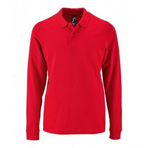 SOLS Heren perfect piqué poloshirt met lange mouwen