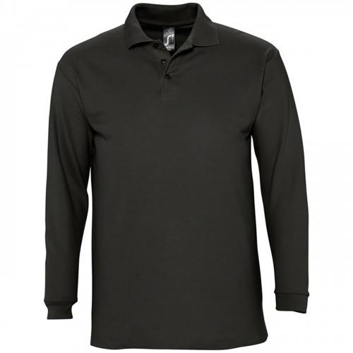 SOLS Heren Winter II piqué katoenen poloshirt met lange mouwen