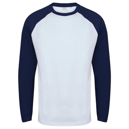 Skinni Fit Skinnifit Heren Raglan honkbal-T-shirt met lange mouwen