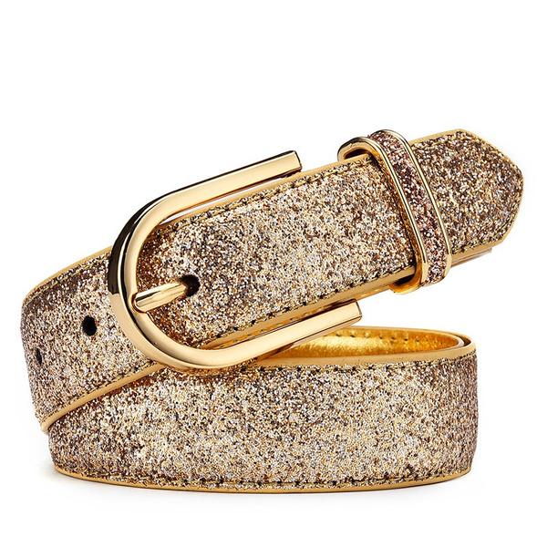 Weihexin Mode Vrouwen Glitter Goud Lederen Riem Vrouwelijke Zilveren Taille Riem Hoge Kwaliteit Buikband Ceinture Femme