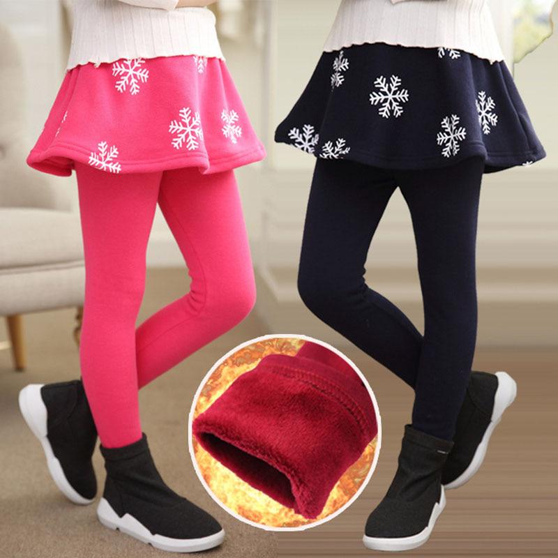 Shujing children clothes Gilrs Culottes Winter Meisjes Rok-broek Taartrok Meisjes Warm Plus Fluwelen Dikke Broek Kinderleggings