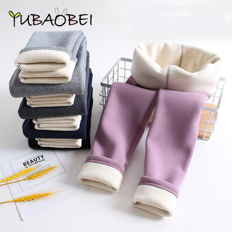 YUBAOBEI Kinderen warme leggings meisjes lente herfst broek plus fluwelen kinderen hoge taille leggings winter broek voor baby meisje