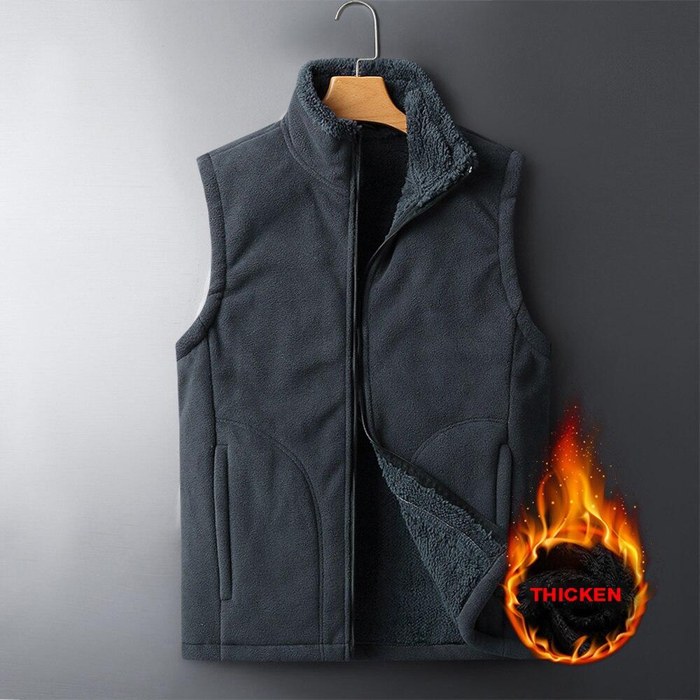 GRK Herfst Winter Fleece Vest Jas Stand Kraag Warm Mouwloos Jasje Heren Casual Jassen M kaki