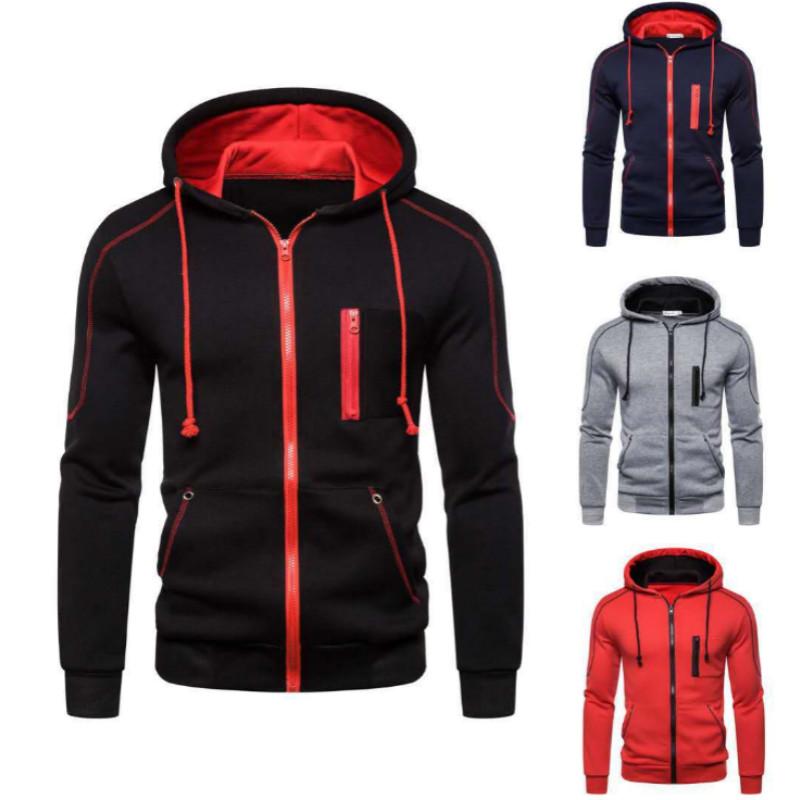 Camping Out Heren Zip Up Hoody Effen Hoodie Rits Sport Jumper Capuchon Jas Warme Jas