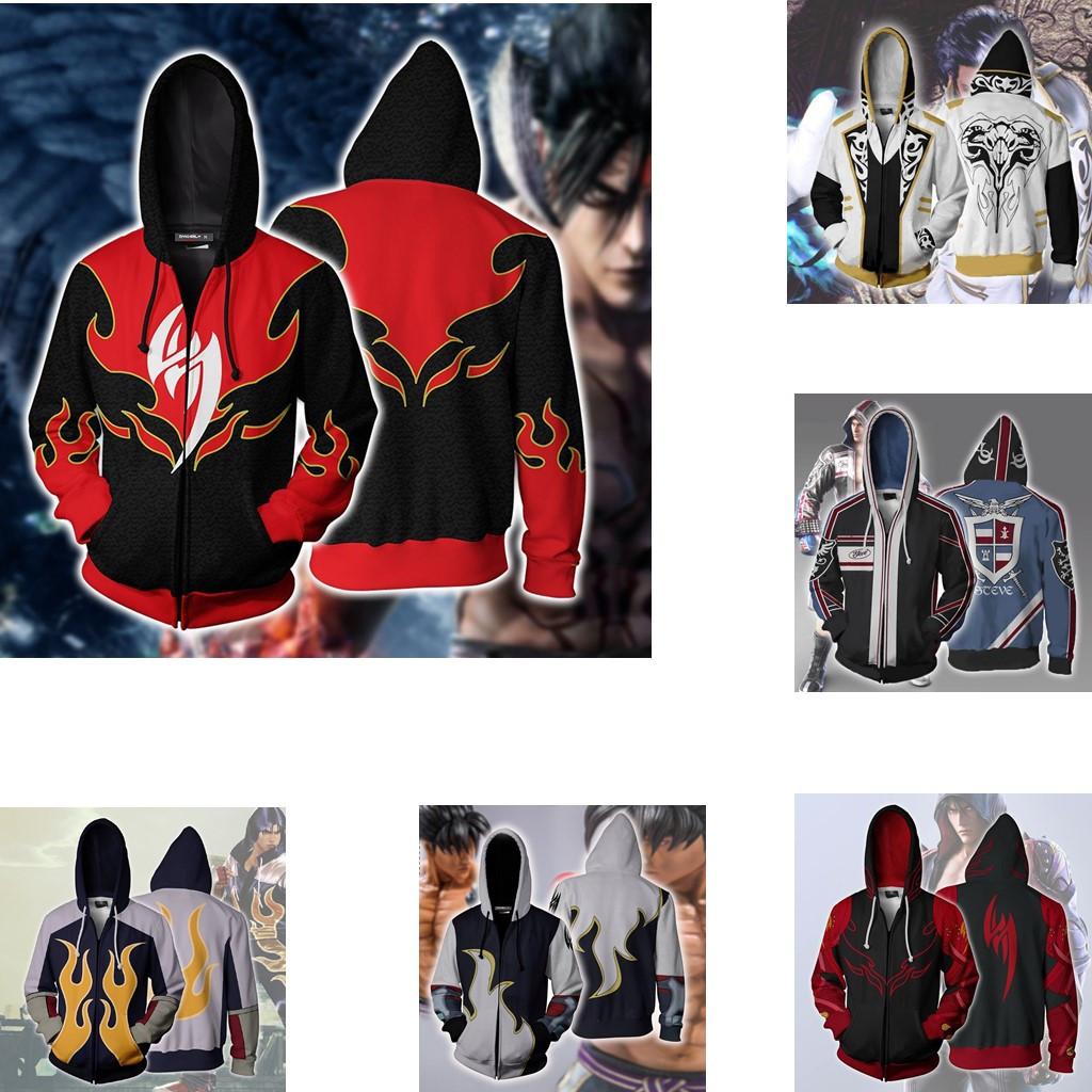 TOP COOL FASHION 3D Fashion Game Tekken Gedrukt Cosplay Kostuum Casual Sportjassen Hoodie Sweatshirts S zwart