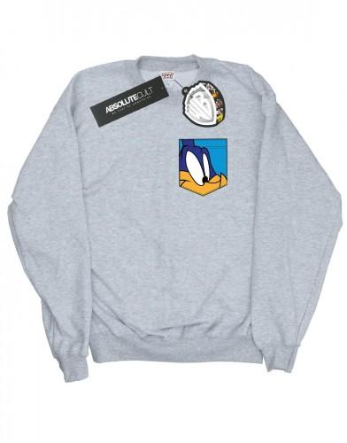 Looney Tunes Road Runner Face katoenen sweatshirt met imitatiezak voor heren