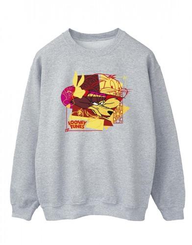 Looney Tunes Mens Wile E Coyote Bugs Rabbit Nieuwjaar katoenen sweatshirt