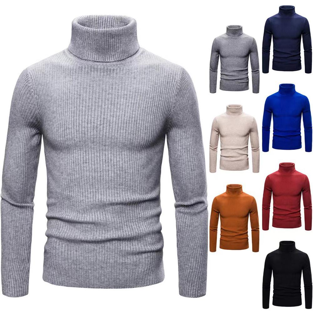 Clothing1 Herfst Winter Coltrui Heren Warm Gebreide Effen Kleur Truien Heren Slim Fit Casual Coltrui Truien Man Truien