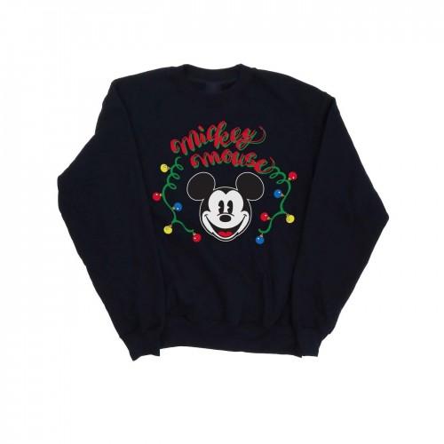 Disney Heren Mickey Mouse Kerst Gloeilampen Sweatshirt