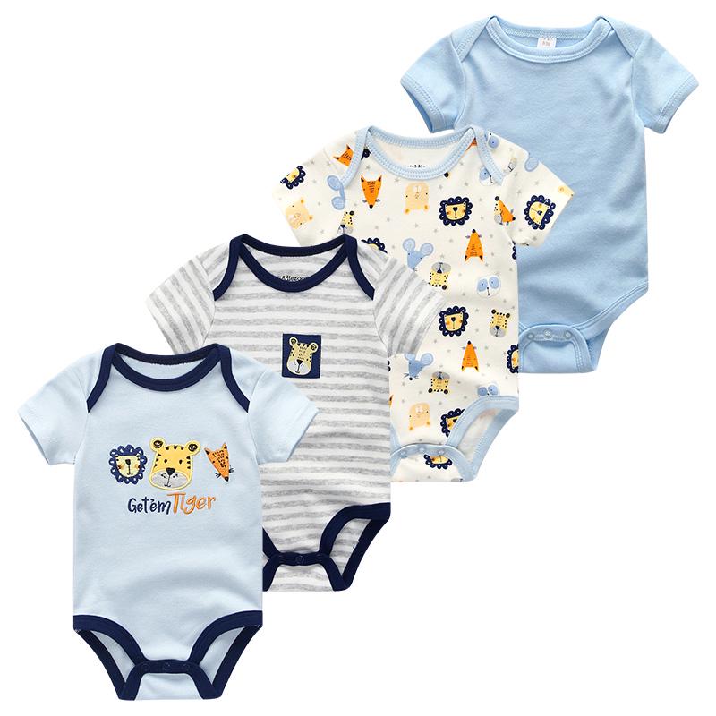 KIDDIEZOOM Babykleding Pasgeboren Bodysuits Korte Mouw Infantil Peuter Kinderkleding BDS4034