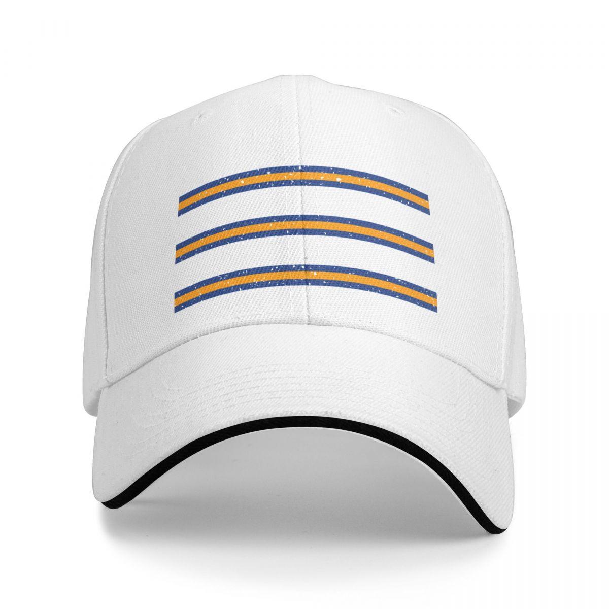 91530102MAC2AA7079 Leeds United Wit Geel Blauw Bar Sjaal Ontwerp Baseball Cap Zonnehoed Militaire Tactische Caps westerse hoeden Dames Cap Heren